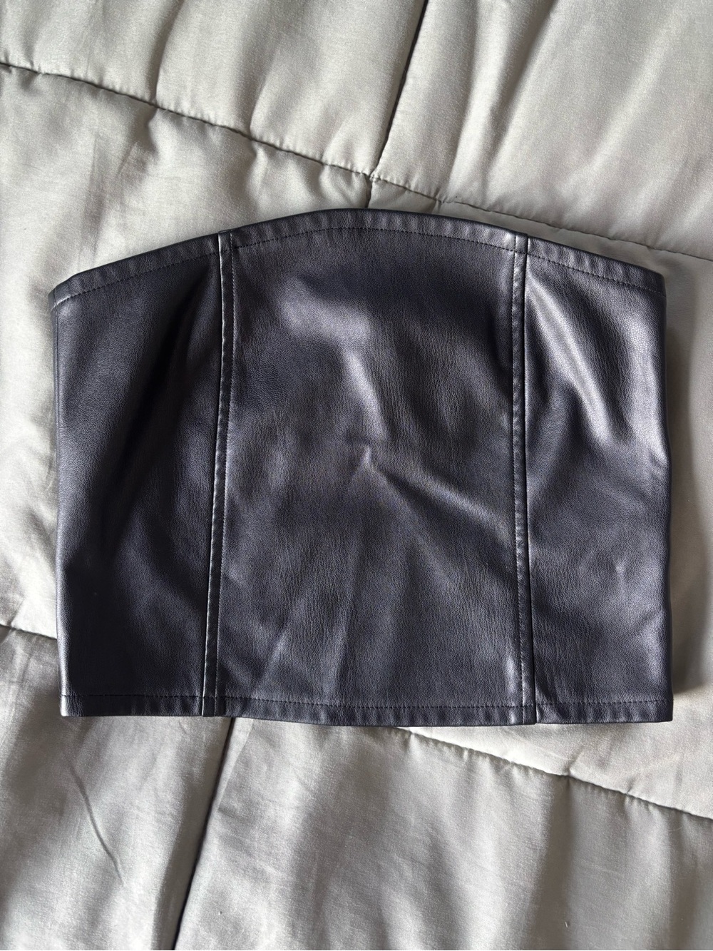 Faux Leather Tube Top